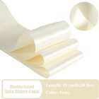 4-inch Wide Ivory Satin Ribbon 10 Yards Double-faced For Weddings And Bows