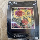Vintage Rare Bucilla Geraniums Needlepoint 1997 Kit  4734 New In Sealed Package
