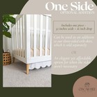 White Scalloped Crib Skirt  one Sided Add On  - Adjustable Crib Skirt - Linen   