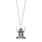 925 Sterling Silver Lilo   Stitch London Simulated Topaz Amethyst Pendant Chain
