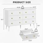 Lynsom Dresser For Bedroom  6 Drawer Modern White Dresser  Of Drawers