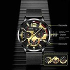 Black Men Quartz Watch Sleek Mesh Strap Date Display For Business   Casual Wear