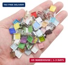 1 1lb  600pcs  Glass Mosaic Tiles 10mm Colorful Square Mosaic Glass Pieces   For