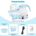 Electric Portable Kettle With 1 Collapsible Bowl And 2 Cups 600ml 110v Us