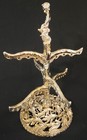 Gold Tone Earring Holder Stand Display Cupid Oak Leaves Hollywood Regency Vtg