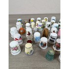 Vintage Thimble Collection Lot Of 50  Porcelain Metal Wood Souvenir Decorative