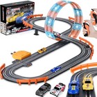 Slot Car Race Track Set With 4 Cars  50ft Long  Led Lights  Ages 4-8