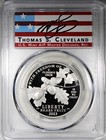2023-w  100 Freedom Of The Press Pcgs Pr70dcam Fdoi 1oz Platinum Cleveland Sign