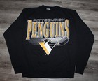 Vintage 90s Pittsburgh Penguins Hockey Nhl Retro Black Unisex Sweatshirt Kh18484