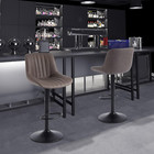 Bar Stools Set Of 3  Swivel Counter Height Barstools With Back  Adjustable Pu Le