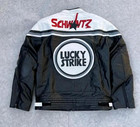 Men s Lucky Strike Motorcycle Vintage Retro Black  Leather  Fashion Jacket