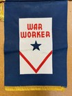 Vintage War Worker Banner Wwii Home Front Blue Star Victory V Flag Fringe Tassel