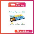 Mossime Xl Large Daily Pill Organizer 2 Times A Day  Extra 7 Day Pill Box Am Pm 