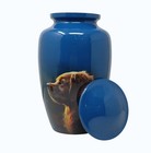 Personalized Dog Cremation Urn Blue Human Memorial Urn For Ashes With Velvet Bag