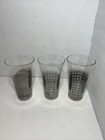 Set 3- Silver Fade Pattern Cocktail Glasses Vtg 60s Barware Mcm Glasses 6 5   x4   