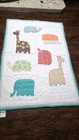 Pottery Barn Kids Animal Crib Quilt Giraffe   Elephant Appliques - 37 X 53  -