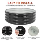 36  Black Round Galvanized Steel Fire Ring Pit For Backyard  Camping  Bonfire