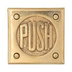 Solid Brass Push Door Plate With Old Fashioned Lettering - 3 Finish Choices