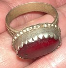 Antique Or Vintage Ring Glass Red Gem Date Unknown P1