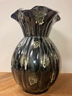 Antique  Vintage Chinese Black Glazed Porcelain Vase Signed Height 19 