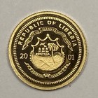 2001 Liberia  25 Gold Nostradamus  999 Fine   5 Grams   016 Agw 