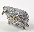 Hand Cast Pewter Sheep Sculpture 2003 Signed Folk Art Zodiac Year Of The Sheep