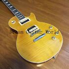 Us Warehouse Yellow Flame Maple Top Lp Electric Guitar 2h Pickups 6-strings