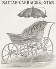 Antique 1881 Victorian Rattan Wicker Baby Carriage Heywood Wakefield Co Print Ad