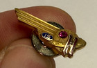 14k Gold Halliburton Gas Oil Co 15 Yr Employee Service Award Tie Pin Flying H