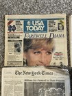 Princess Diana Newspaper Lot 1997   1992 Calendar   Ny Times Usa Today Tribute