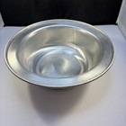 Vintage Buenilum Aluminum Lidded Serving Bowl Hammered Beaded Edge Mcm Decor