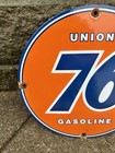 Vintage Union 76 Gasoline Sign - Porcelain Gas Motor Oil Service Pump Sign