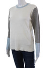 Red Haute Womens Colorblock Texture Waffle-knit Long Sleeve T-shirt White Size L
