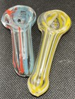 Pair Of 2 Small Hand Blown Glass Spoon Tobacco Hand Pipe Free Shipping Usa Made 