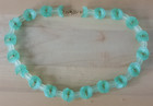 Vintage Plastic Green Flower Bead Necklace Retro