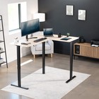 Vivo Light Wood   Black Electric 63  X 47  Corner Standing Desk