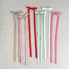 36cm Polyester Cotton Multicolor Long Ribbon Bow Hair Clip Girls Hairpin Decor