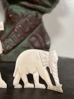 Vintage Hand Carved Bovine Bone Animals Gazelle Camel Elephant