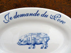 Williams Sonoma French Blue Pig Serving Plate Platter Mint  3