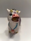 Vintage Purple Cow Ceramic Creamer Hand Painted Anthropomorphic