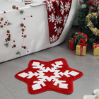 Christmas Snowflake Bathroom Rug  Christmas Decorations  Red White Snow Shaped M