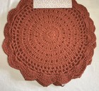Haymarket Square Placemats  4  Round Crocheted Rust  15 Inch 100  Cotton Nip