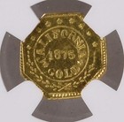 R8 1875 California Fractional Gold   Arms Of Calif   Ngc Ms63pl Pop 3 One Finer 