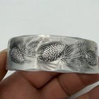 Vintage Pinecone Cuff Bracelet Wendell August Hand Forged Pewter