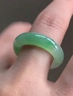 100  Natural Icy Green Grade A Jadeite Jade Ring  Size 7 5  Y1207