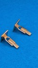 Vintage Gold Tone Leaf Edge Rectangle Cuff Links
