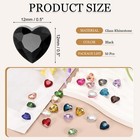 Heart Rhinestones 12mm Pointback Glass Rhinestone Pack Of 50  black 