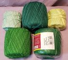 Crochet Thread Lot 5  Various Greens Used new