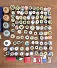 129 Vintage Thread Spools Coats Clark Jp Most Wood  Mixed Color Sewing Lot
