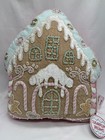 Sugar Plum Dreams Christmas Holiday Throw Pillow Pastel Beaded Bling Beads Nwt